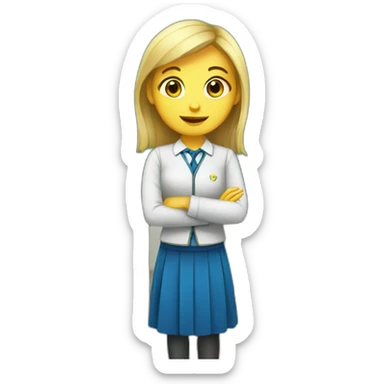 girl with ukrainian flag as a teacher of ukrainian language sticker