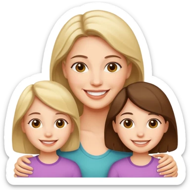 A mum and her two daughters sticker