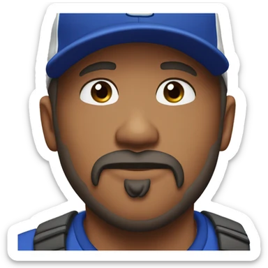 Gamer dad blue baseball cap goatee brown eyes sticker