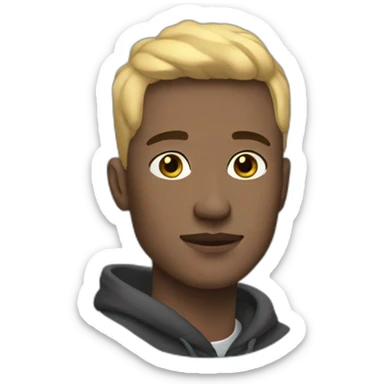 Aesthetic fair complex man with fade haircut wearing hoodie with airpods sticker