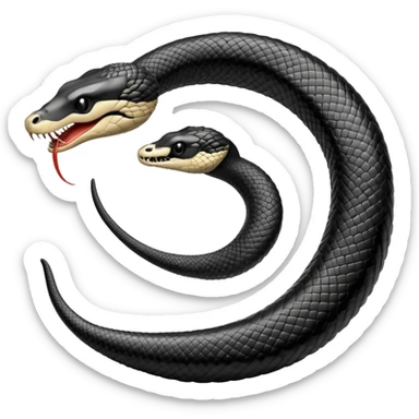 Faça o ouroboros a cobra comendo seu próprio rabo em preto e branco, o rabo da cobra tem q estar dentro de sua própria boca sticker