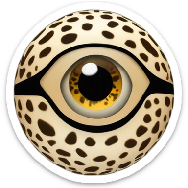3d sphere with a cartoon Ocelot skin texture with Eye of Horus sticker