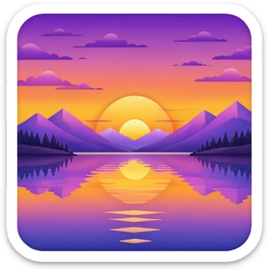 lakeside sunset horizon sticker