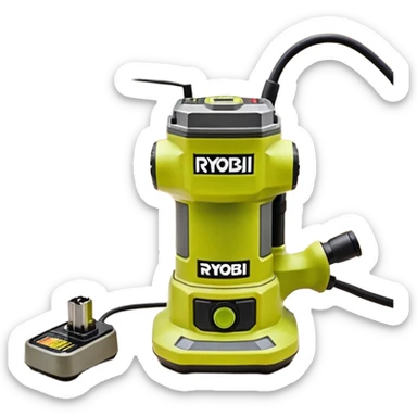 ONE+ 18V Cordless Compact Fixed Base Router RYOBI with gray with battery sticker
