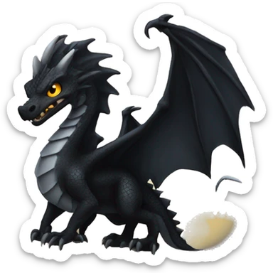 Dragón negro furia nocturna sticker
