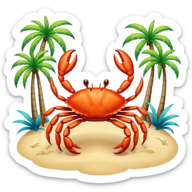 Crab rave with palm treez sticker