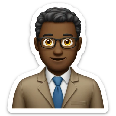 Guy with a job. He has realistic hearts for eyes sticker