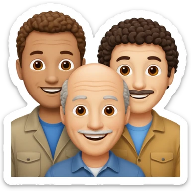 3 Stooges Larry Moe Curly sticker