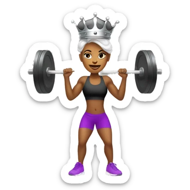 a Queen practicing Crossfit on a gym sticker