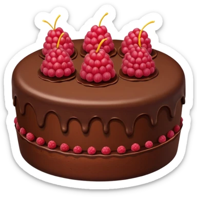 Chocolate Birthday Cake with raspberries sticker