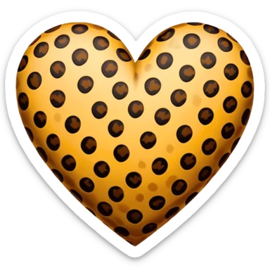 leopard print heart sticker