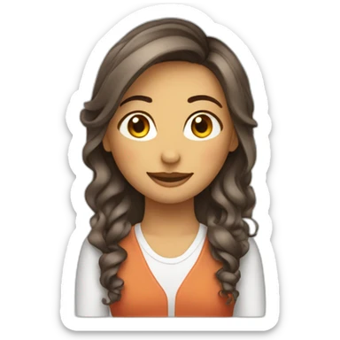 Fille avec des cheveux ondulés longs sticker