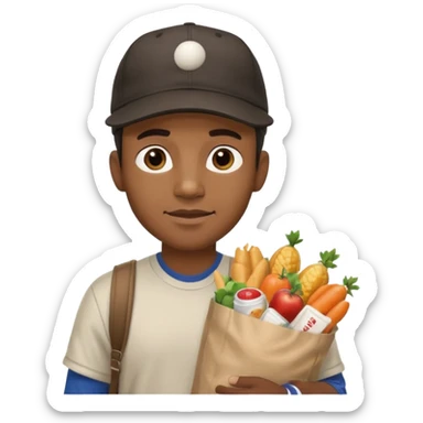 Street Food Shopper black man  sticker