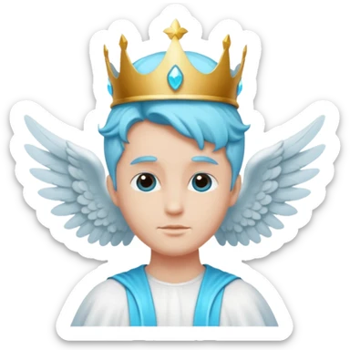 an angel with a cyan crown on his head, 4 wings sticker
