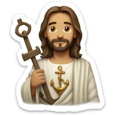 jesus with an anchor sticker