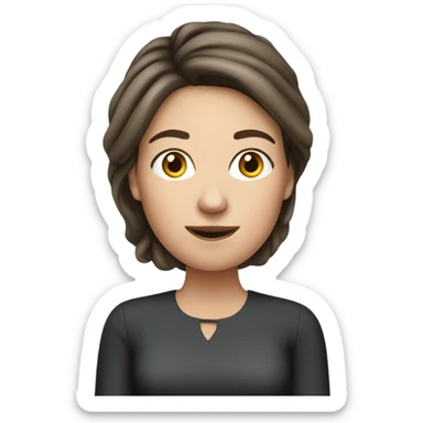 White brunette woman talking on iphone   sticker