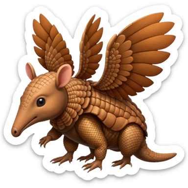 winged armadillo sticker