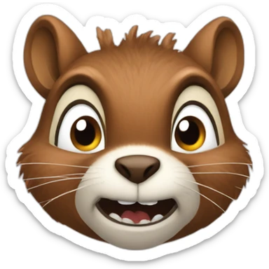 a vey mad squirrel sticker