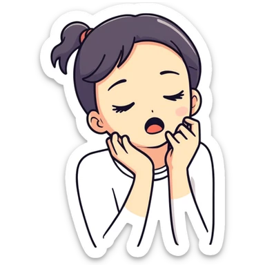 Girl choking herself sticker