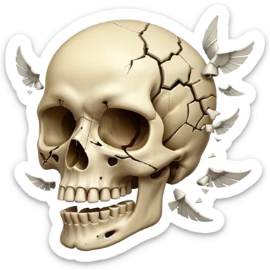 Skull with head explode sticker