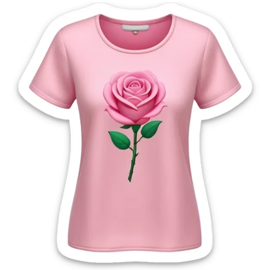 A 3D cartoon rose-pink women’s top with short sleeves, soft fabric texture, gentle lighting, isolated on plain background. sticker