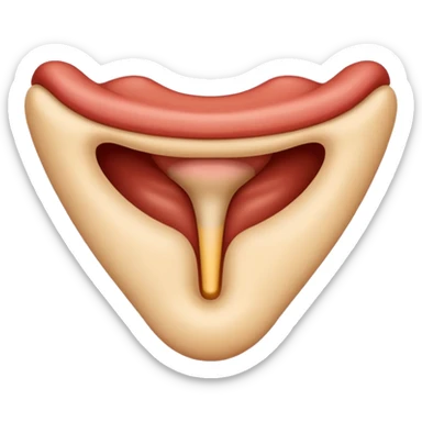 a clean, detailed emoji of a human throat, showing the neck front with subtle shading, simple anatomy, warm skin tone, smooth emoji style, no gore, no internal organs, friendly and clear medical-style icon
 sticker