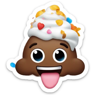 friendly poop with a big smile. make him classic layered ice cream style with confetti around him sticker