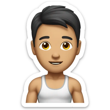 asian Fitness trainer sticker