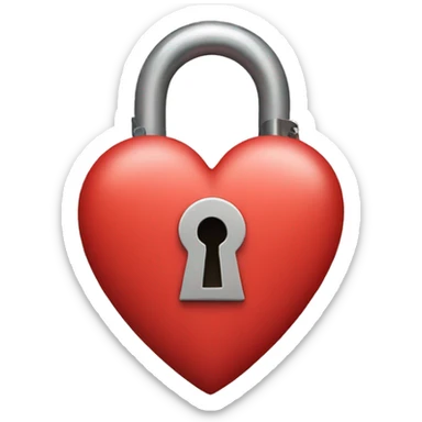 A heart with a lock/key symbol sticker