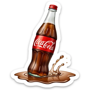 bottle of coca cola broken in the middle sticker