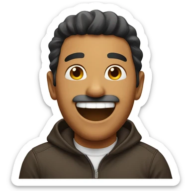 Hispanic man giggling sticker