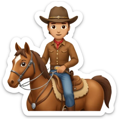A realistic cowboy riding a horse sticker