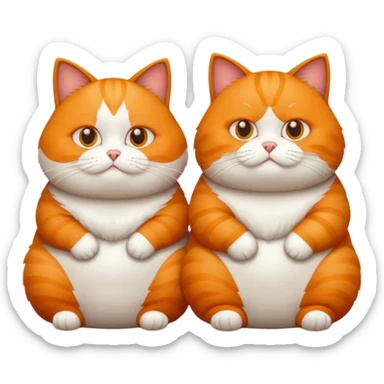 Two fat cats sticker