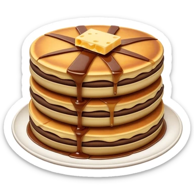 Cinematic Realistic Martabak Manis Dessert Emoji, depicted as a thick, sweet pancake filled with chocolate, cheese, and condensed milk rendered with detailed textures and vibrant, indulgent lighting. sticker