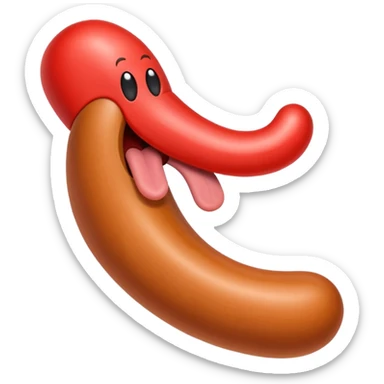 a long tongue cut out like a sausage, modeled after the Prljavo Kazalište band's emblem sticker