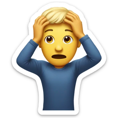 emoji surprised with his hands on the head sticker