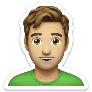 35 year old male with brown hair and green eyes sticker