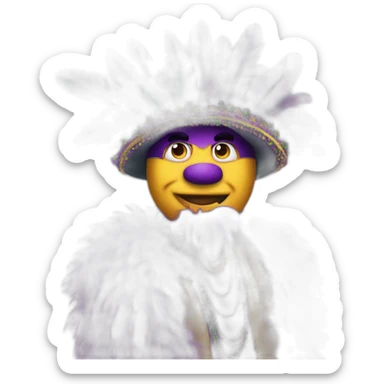 mardi gras wearing feather boa sticker