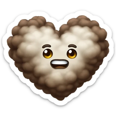 brown heart cloud sticker