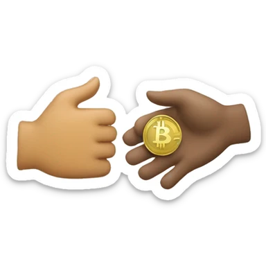 Bitcoin and Ethereum hand in hand sticker