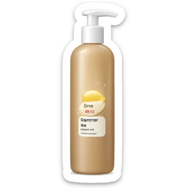 beige shower gel with a brand sticker