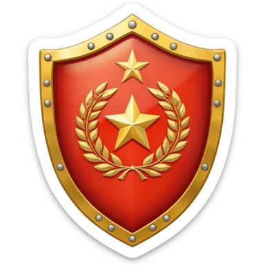 a shiny shield with the USSR flag inside sticker