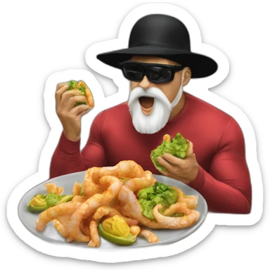 Hasidic Hulk Hogan’s bar mitzvah eating squid sticker