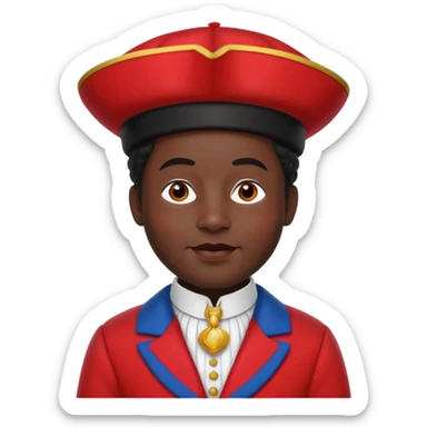 Sinterklaas zijn knecht, zwarte piet met zijn muts, kraag, Piet pak  sticker