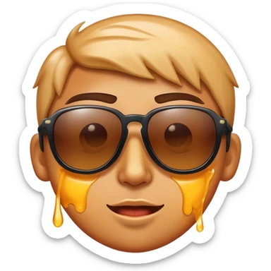 face with sunglasses, sweating, feeling hot sticker