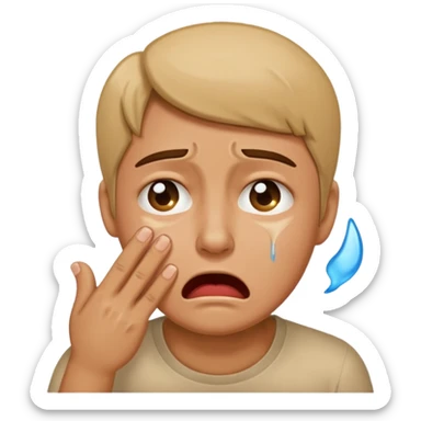 Embarrassed person crying throwing up sticker