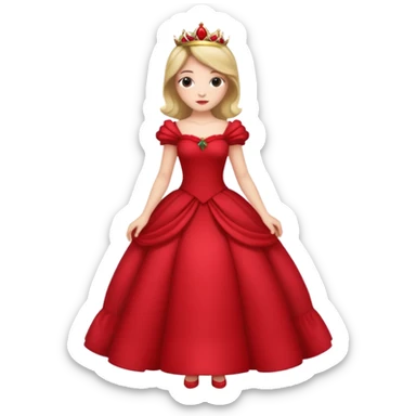 princess in a red rose dress full body sticker