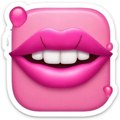 pink lipstick kiss mark sticker