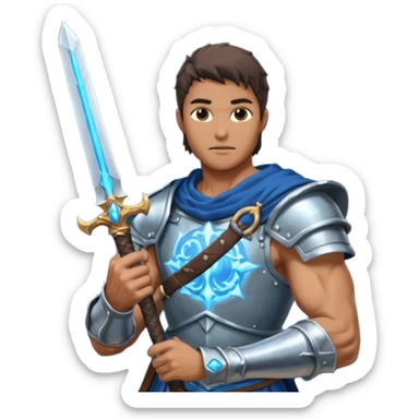 Man holding big DARK souls moonlight sword sticker