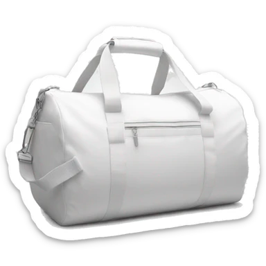 all white duffle bag with white strap sticker